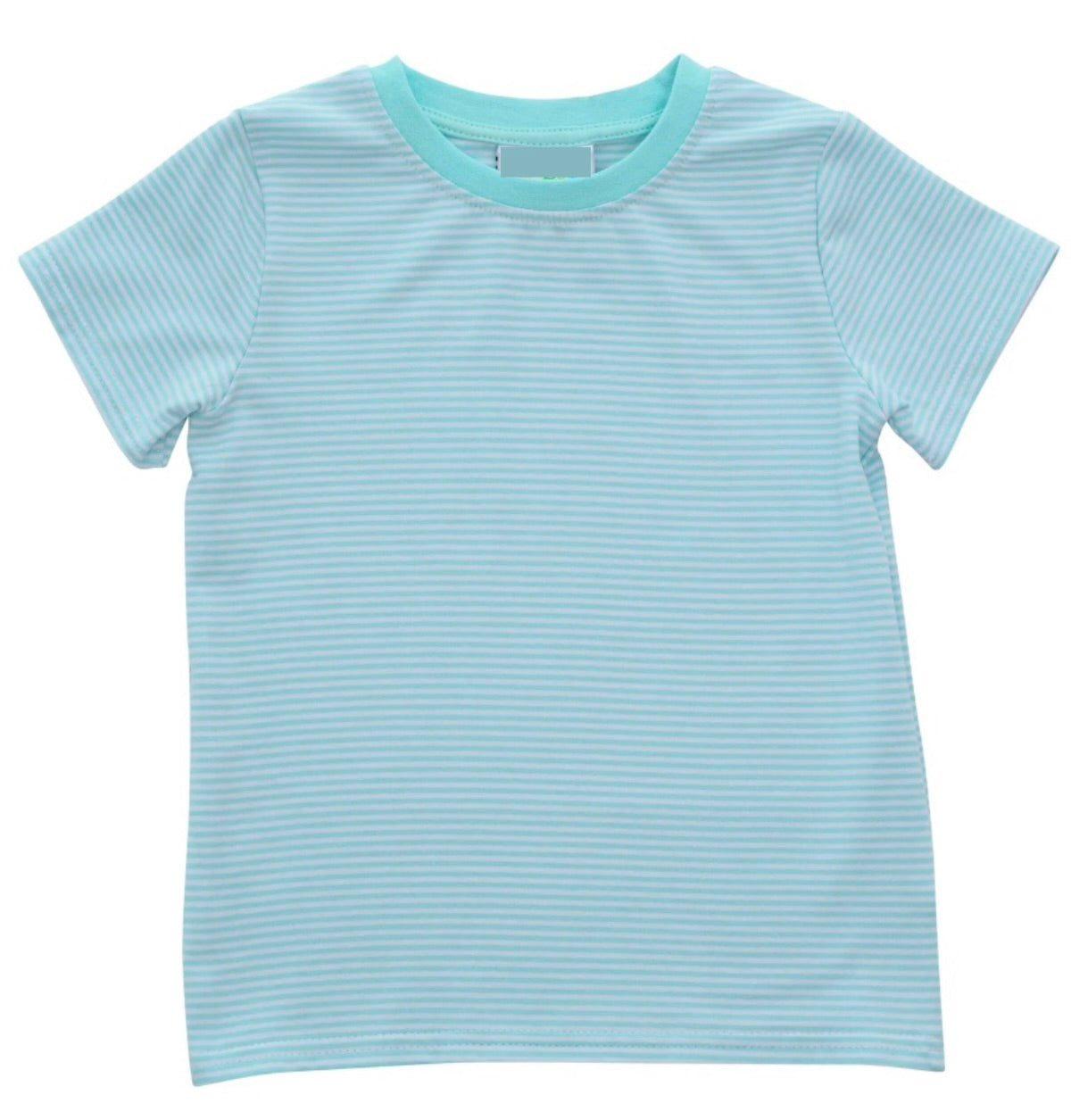 Boys Aqua Stripe Fish Monogram Shirt