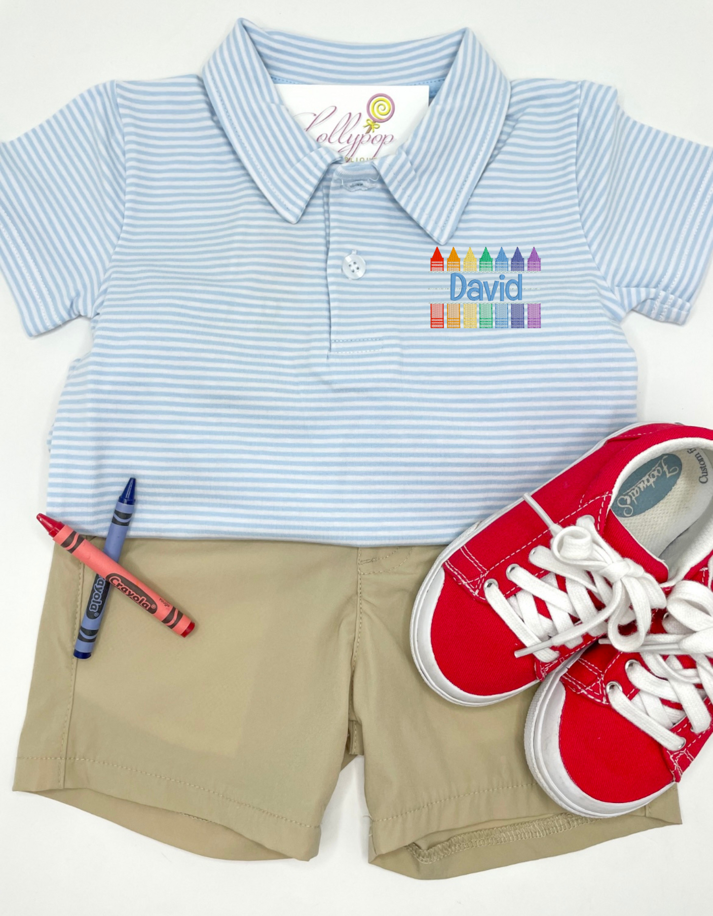 School Mini Blue Stripe Polo