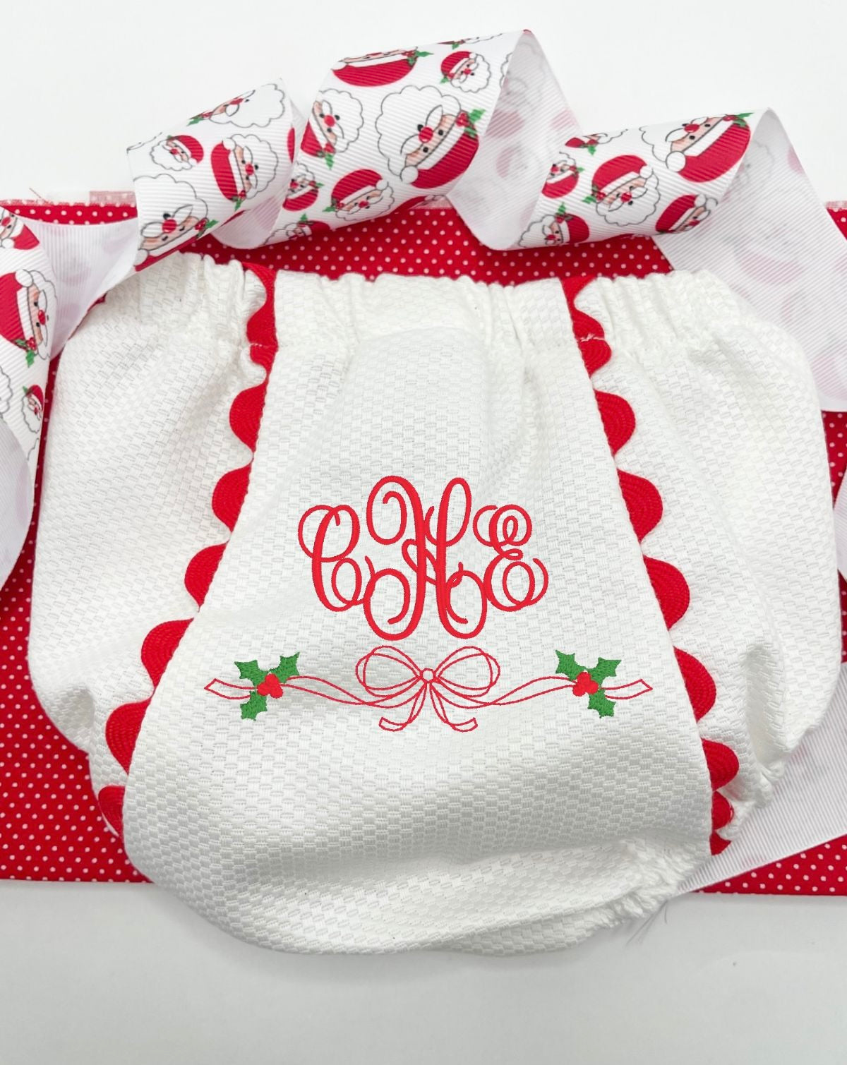 Christmas Bib, Burb Cloth and Diaper Cover