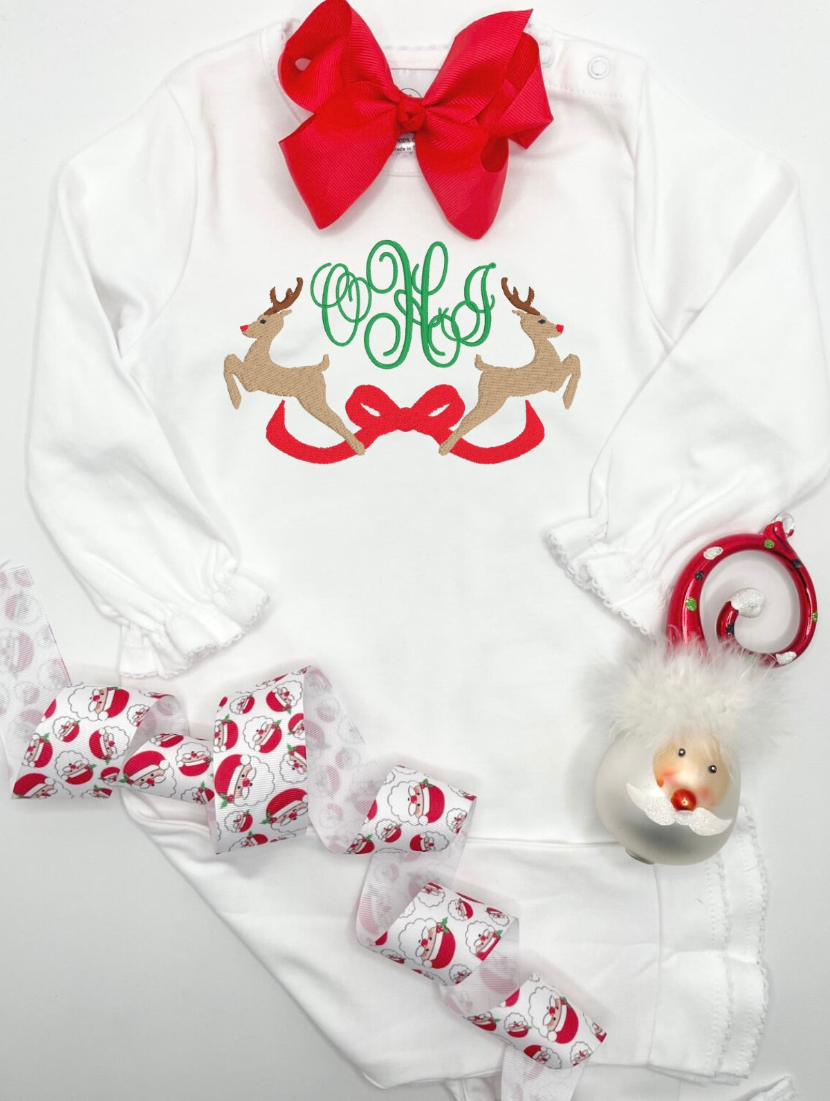 Girls Christmas Reindeer Romper